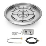 Stanbroil 19 inch Round Drop-in Fire Pit Pan with Spark Ignition Kit Natural Gas Version, Rated for up to 92,000 BTU’s