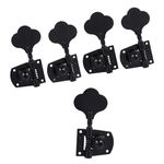 Cloverleaf 5 String Bass Guitar Tuners Bass Tuning Machine Heads 5 String Bass Tuning Keys Pegs for American Standard/Highway One Series JB Jazz Bass/PB Precision Bass Black Left Handed 5 String 4L1R