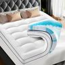 Premium Dual Layer 3 Inch Memory Foam Mattress Topper, 2 Inch Gel Memory Foam and 1 Inch Pillow Top Mattress Pad Cover for Back Pain, Soft Comfort Support(Queen Size 60" x 80")
