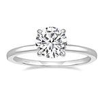 EAMTI 1.5CT 925 Sterling Silver Engagement Rings Round Cut Solitaire Cubic Zirconia CZ Wedding Promise Rings for Her Wedding Bands for Women Size 7