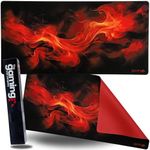 The Gaming Mat Company Single Player MTG Playmat & Gaming Mouse Pad - 28" x 14" Flames Gaming Mousepad Compatible with Magic The Gathering Playmats MTG Cards YuGiOh Gaming Mat Large Mouse Pad