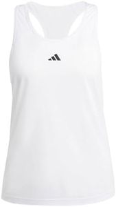 adidas Women Train Essentials Minimal Branding Racerback Tank Top, M White