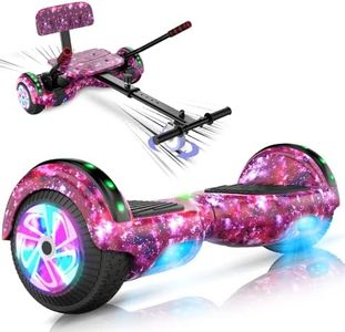Scooter with Seat Attachment for Kids Adults, 6.5'' 8.5''Balancing Scooter with Bluetooth Speakers & Colorful LED Light with kart