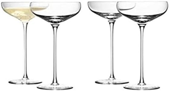 LSA Wine Champagne Saucer 300ml Clear | Set of 4 | Mouthblown & Handmade Glass | WI08