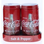 Coca-Cola Salt and Pepper Shakers with Caddy