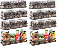 Craft Mshopr Wall Mounted Iron Spice Rack Organiser Pack,Hanging Seasoning Spice Rack Shelf Holder Storage for Kitchen Cabinet - Black-16 Inches (Pack-8), Tiered Shelf