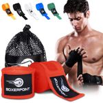 BOXERPOINT 180" Ringside Boxing Wraps for Men and Women | Boxing Hand Wraps for Boxing Gloves Men, Women, Muay Thai, Kickboxing, MMA - Professional Handwraps Breathable Boxing Glove Wraps | Red