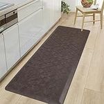 HEBE Oversized Anti Fatigue Comfort Mats for Kitchen Floor Standing Desk Non Slip Thick Cushioned Kitchen Floor Mats Runner Waterproof Kitchen Rugs Heavy Duty Comfort Standing Mats,20"x60",Brown