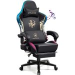 GTPLAYER Gaming Chair with Bluetooth Speakers and Footrest, Ergonomic Computer Chair Heavy Duty High Back Lumbar Support Home Office Chair (Black)