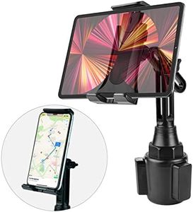 LeChivée Soporte tableta coche Portavasos,2 en 1 taza del coche Tablet nd soporte del teléfono con el brazo ajustable para el iPad Pro Air Mini, Galaxy Tabs,iPhone 4-11 "teléfonos celulares y tabletas