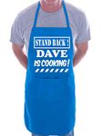 Print4U Stand Back Dave Is Cooking Personalised BBQ Apron Blue