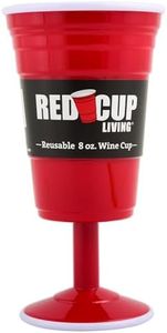 8 Oz Reusable Red Plastic Wine Glass, Perfect Wine Glass for Outdoor Parties, Weddings, Picnics, Stackable, Reusable, BPA Free, Strong Wine Glasses for All Occassion