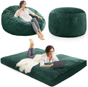 ILPEOD Bean Bag Chairs for Adults - Giant Bean Bag Convertible Floor Sofa