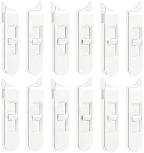 KOVOSCH 12 Pcs White Vinyl Window Latch Security, Window Latch Locks Replacement, Spring Loaded Window Tilt Latch, 2 Inch Hole Center Spacing (Round,6 Pairs)