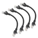 RIIEYOCA Cat6 Ethernet Patch Cable 0.5ft,High Speed Internet Network Cable LAN Patch Cables with Rj45 Connectors for Router, Modem,Switch, Server, Black, 4 Pack