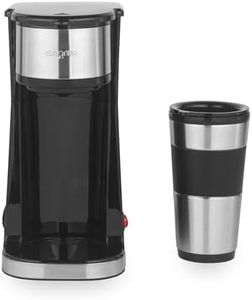 Salter One Cup Coffee Maker – Brew & Go Filter Coffee Machine, Includes 420ml Stainless Steel Travel Mug, Suitable For Ground Coffee/Pads, Washable & Reusable Filter, Brew Coffee In 3-4 Minutes