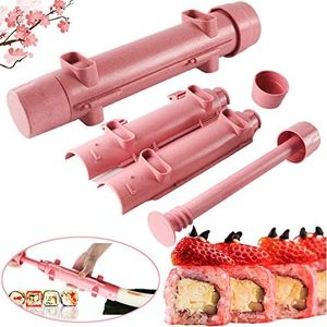 Sushi Mold All in One Sushi Bazooka Maker DIY Rice&Sushi Roller Machine Sushi Maker Sushi Making Kit&Set Kitchen Sushi Tool Easy Sushi Rolling Cooking Beginner Sushi Kit Best Kitchen Sushi Rice