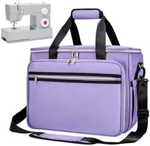 Anitor Sewing Machine Carrying Case with Removable Bottom Padding, Sewing Machine Bag Fits Most Standard Sewing Machines and Storage Sewing Accessories, for Singer, Brother, Janome, Purple
