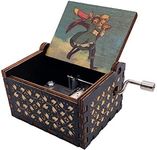 Music Box Howl Engraved Wood Musical Box Hand Cranked Gift Box for Christmas,Birthday,Valentine's Day (Air walk1, Black)