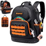 Tool Bag Backpack, 96-Pocket Tool Backpack Heavy Duty, Large Tool Backpack for Men Women, Hvac Tool Backpack Organizer, Tool Backpack with Laptop Compartment & Molded Base for Electrician Construction