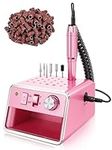 Beloving Nail Drill Machine, Electric Nail File for Acrylic Gel Dip Powder Nails, 20000 RPM Portable Electric Nail Drill Kit for Manicure Pedicure, E file Acrylic Nail Tools for Home Use, Pink