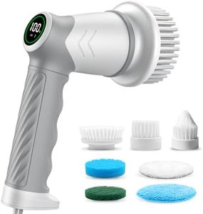 DAESUNG Electric Spin Scrubber, New Electric Bathroom Brush with 7 Replaceable Heads, Power Scrubber with LED Display, Electric Scrubbers for Cleaning Shower, Tile, Grout, Sink
