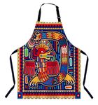 BGBDEIA Mexican Pattern Kitchen Apron for Women Men, Adjustable Apron Chef Bakers Apron Cooking Apron Cooking Baking Gardening