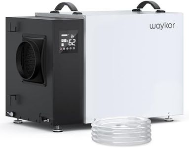 Waykar 216 Pint Crawl Space Dehumidifier with Pump & Drain Hose for Basements, Commercial & Water Damage Spaces up to 8000 Sq. Ft., Compact, Strong Dehumidification, 5-Year Quality Coverage