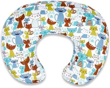 LLCJYYCY Nursing Pillow - Breastfeeding Pillow with Breathable Filling & Removable Cover, Ergonomic Support for Breastfeeding & Bottle (Blue Cat,0-12 Months)