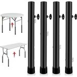 Laowu Table Leg Extenders for Folding Tables, Folding Table Leg Extensions for Straight and Bent Legs, Heavy Duty Steel Adjustable Folding Table Leg Risers, Raise Table Height