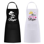 Mr Right Mrs Always Right Aprons Set, Wedding Engagement Anniversary Bridal Shower gifts for Couples Husband Wife, His and Her Gifts, Funny Kitchen Gifts Cooking Bibs for Newlyweds