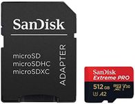 Sandisk Extreme Pro microSDXC, SQXCZ 512GB, V30, U3, C10, A2, UHS-I, 170MB/s R, 90MB/s W, 4x6, SD adaptor, Lifetime Limited, Red/black (SDSQXCZ-512G-GN6)