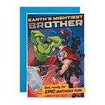 Hallmark Birthday Card for Brother - Marvel Superheroes Design with Activity