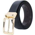 Labnoft Men's Pu Leather Reversible Belt (Black, BELT-009-XL)