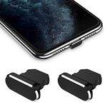 iMangoo Dust Plug for iPhone 14/14 Plus/14 Pro Max/13/13mini/12/11/SE/XR/8 Dust Plug Mobile Phone 2 Pack with Carry Case Silicone Clip Dust Plug Protection Charging Port for iPad Air Mini Pro (Black)