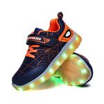 WDRHC LED Light up Trainers 7 Colors Luminous Super Blinking USB Rechargeable Breathable Outdoor Sport Running Shoes Fantastic Gymnastic Tennis Sneakers Gift for Boys and Girls Birthday Blue