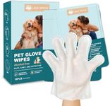 L&W BROS. Dog Wipes Gloves 10 PCS Individually Packaged, Flush-Free, Safe, Alcohol-Free, and for Convenient Grooming Cleaning Deodorizing Hypoallergenic Wipes Disposable Premium Pet Wipes (Unscented)