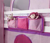 Noa and Nani - Bed Tidy/Pocket Organiser for Midsleeper Cabin Bed and Bunk Bed NW - (Pink Hideaway)