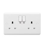 Knightsbridge CU9KW Smart Twin Socket - WiFi No hub Required, white, Curved Edge