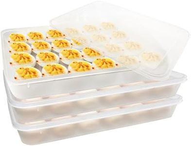 Jgalnim 3Pack Egg Trays,Deviled Egg Containers with Lid,Egg Container Carrier,Refrigerator Portable Egg Trays for 72 Eggs Storge Holder Easter Day Thanksgiving Party Home Kitchen Supplies