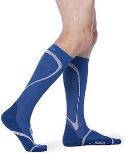Sigvaris 412 Athletic Performance Knee High Socks - 20-30 mmHg Blue MM 412CMM50