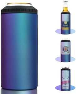 3 in 1 Slim Can Cooler for 12 OZ Skinny Can, Regular Can & Beer Bottle - Keep Cold for 6 Hours - Double Walled Insulated Stainless Steel Vacuum Beverage Can Insulator (Aurora)