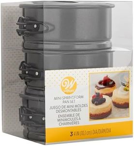 Wilton 4-Inch Mini Springform Pans for Mini Cheesecakes, Pizzas and Quiches, 3-Piece Set, Steel