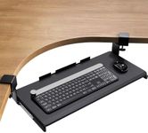 ErGear Keyboard Tray Under Desk, Corner Keyboard Tray with 45° Adjustable C Clamp for L Shaped Desk, Computer Keyboard & Mouse Tray Smooth Slide Out for Typing, 26.38" W x 11.61" D, Black