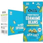 The Only Bean Crunchy Dry Roasted Edamame Snacks (Sea Salt), Keto Snack Food, High Protein (11g) Healthy Snacks, Low Carb Gluten Free Office Vegan Food 100 Calorie Snack Pack, 0.9oz 10 Pack