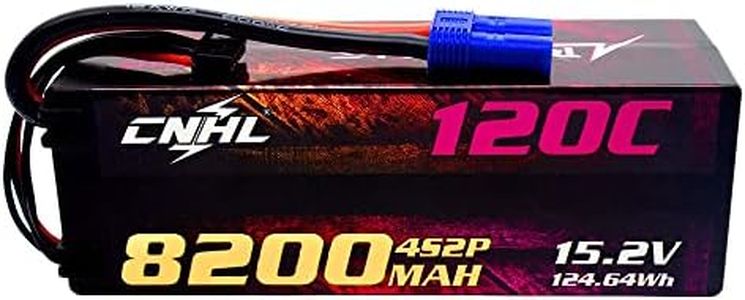 CNHL 4S Lipo Battery 8200mAh High Voltage 120C 15.2V Lipo Battery with EC5 Plug Hard Case RC Battery for RC Car Truck Tank Racing Hobby Buggy Truggy