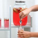 Shree Hari Glass Dispenser with Lid Transparent Mason Jar Beverage Dispenser 5 Liter - (1 Piece)