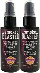 Smoke Blaster Odor Eliminator Spray, 2 Fluid Ounce (Pack of 2), Safe and Natural Instant Smoke Odor Removal from Hands, Fire, Tobacco, and Cannabis (Marijuana), Black