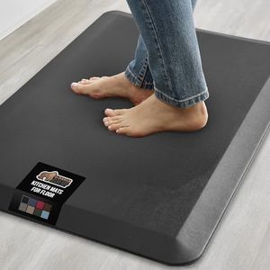 Gorilla Grip Anti Fatigue Standing Desk Mat, Thick Cushioned Kitchen Floor Mats, Washable, Stain Resistant, Supportive Comfort Padded Rug, Large Ergonomic Office Antifatigue Runner Pad, 17x24, Black