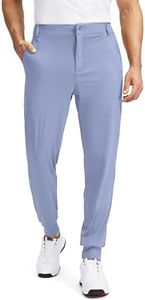 Soothfeel Men's Golf Joggers Pants with 5 Pockets Slim Fit Stretch Sweatpants Running Travel Dress Work Pants for Men(Lavender, L)